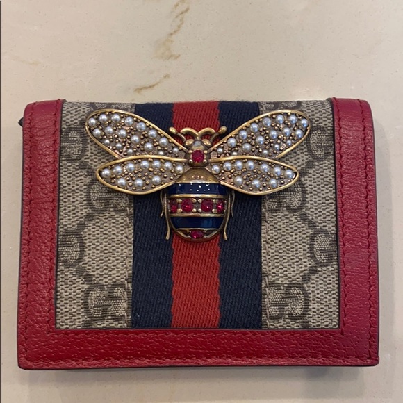 Gucci Handbags - Gucci Card Case Wallet with bumble bee